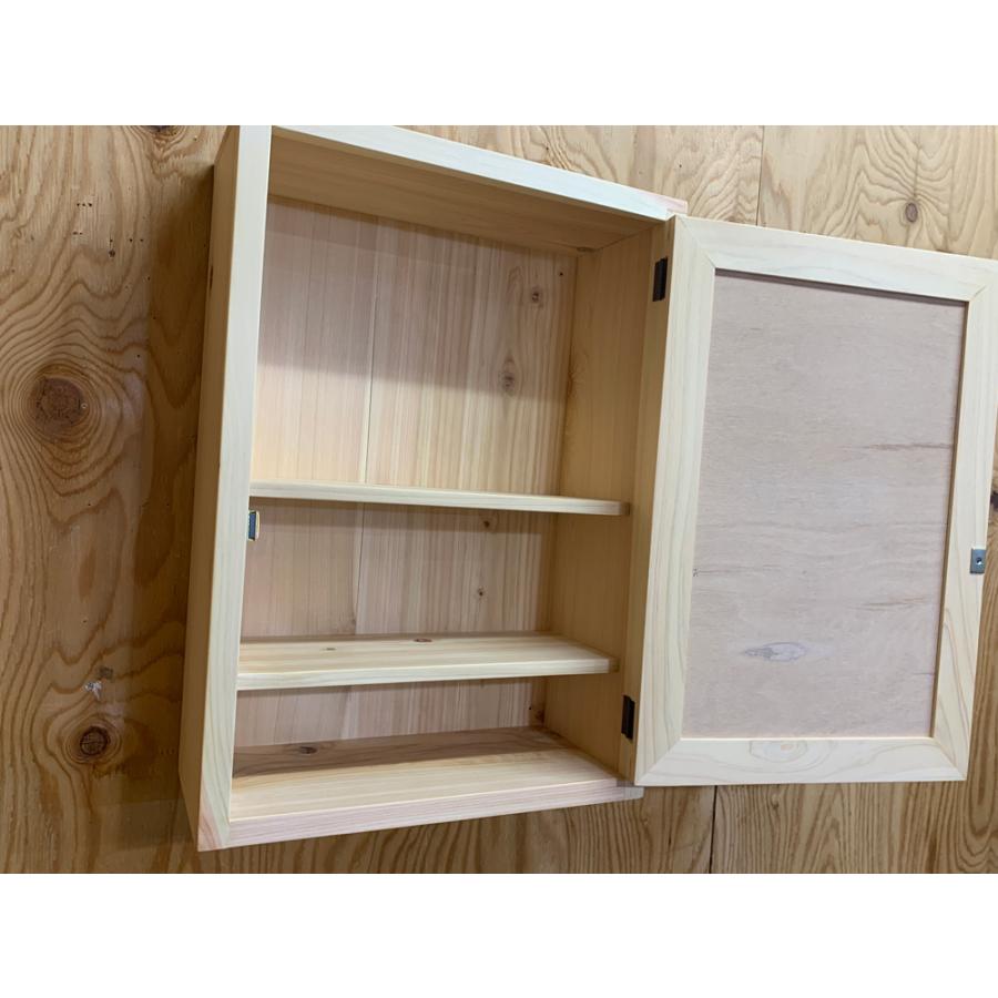 ミラーキャビネット ライトオーク w35d15h49cm 全面ミラー シェルフ