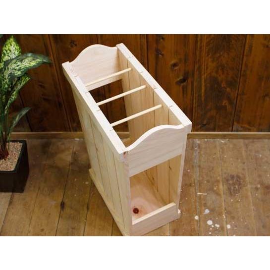 傘立て ワイド 無塗装白木 40×20×50cm カントリーかさたて 木製 ひのき