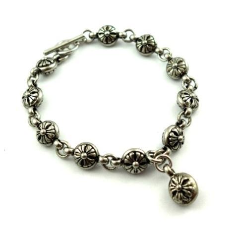 クロムハーツ好きにオールクロスボールブレスレット バングル メンズブレス シルバーアクセ 芸能人ストリート 芸能人 安価