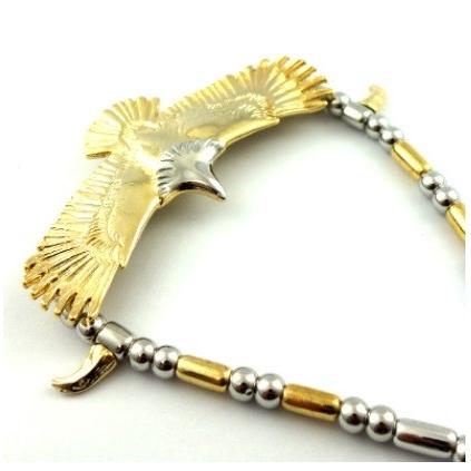 ゴローズ好きに ビックイーグルパイプビーズネックレス GD ver