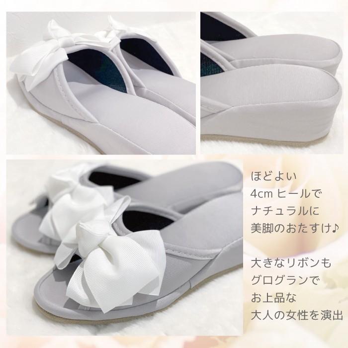 スリッパ リボン ルームシューズ 可愛い 大きいサイズ ヒール M L 美脚 授業参観 お受験 入学式 卒業式 美脚 プリンセス ルームシューズ リボン |  | 03