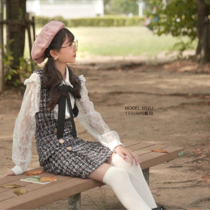 長袖 ワンピース レース 可愛い 量産型 ワンピース ツイード チェック 韓国 レディース 秋 冬 韓国 ネコポス不可 返品交換不可 ヴィセ Visee ネコポス不可 Gs001 天使のドレス屋さんヤフー店 通販 Yahoo ショッピング