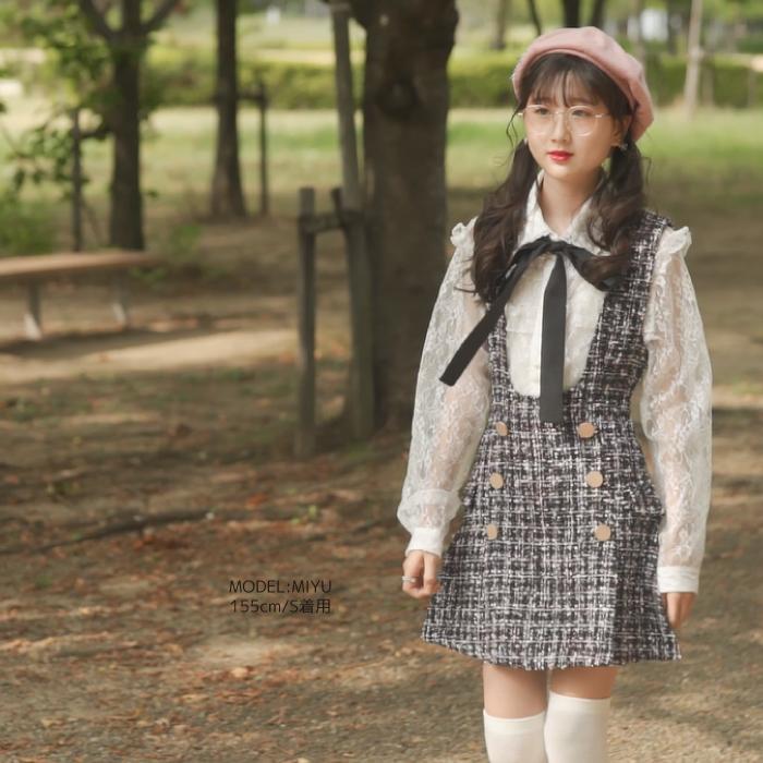 長袖 ワンピース レース 可愛い 量産型 ワンピース ツイード チェック 韓国 レディース 秋 冬 韓国 ネコポス不可 返品交換不可 ヴィセ Visee ネコポス不可 Gs001 天使のドレス屋さんヤフー店 通販 Yahoo ショッピング
