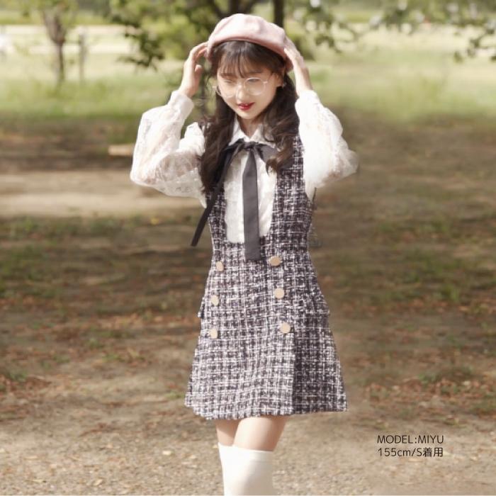 長袖 ワンピース レース 可愛い 量産型 ワンピース ツイード チェック 韓国 レディース 秋 冬 韓国 ネコポス不可 返品交換不可 ヴィセ Visee ネコポス不可 Gs001 天使のドレス屋さんヤフー店 通販 Yahoo ショッピング