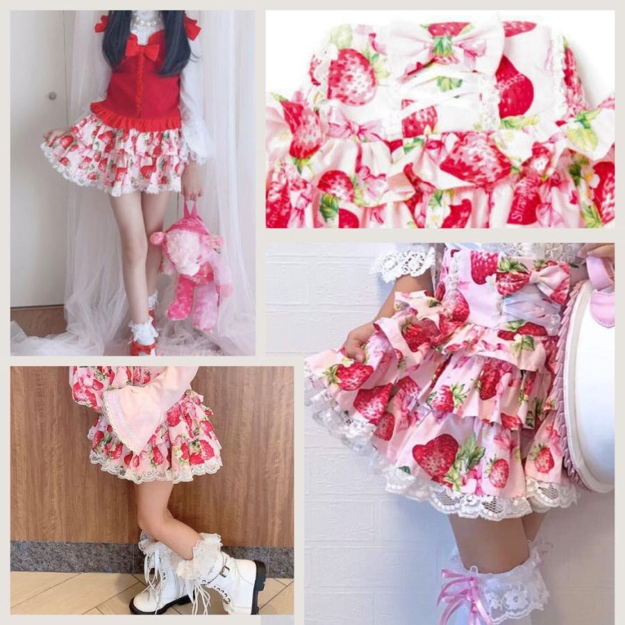 子供服 キッズ 子ども スカート ラッキーベリー カチューシャ付き