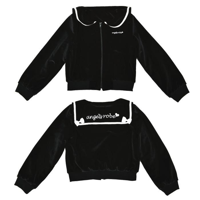 キッズ ブルゾン 子供 女の子 セーラー 襟 黒 ピンク 可愛い