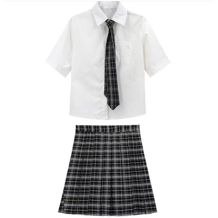 制服 セット シャツ 半袖 スカート ネクタイ 韓国制服 可愛い トップス 韓国 レディース 春 夏 白 トップス 単品ならネコポス可能 返品交換不可 Hx007 天使のドレス屋さんヤフー店 通販 Yahoo ショッピング
