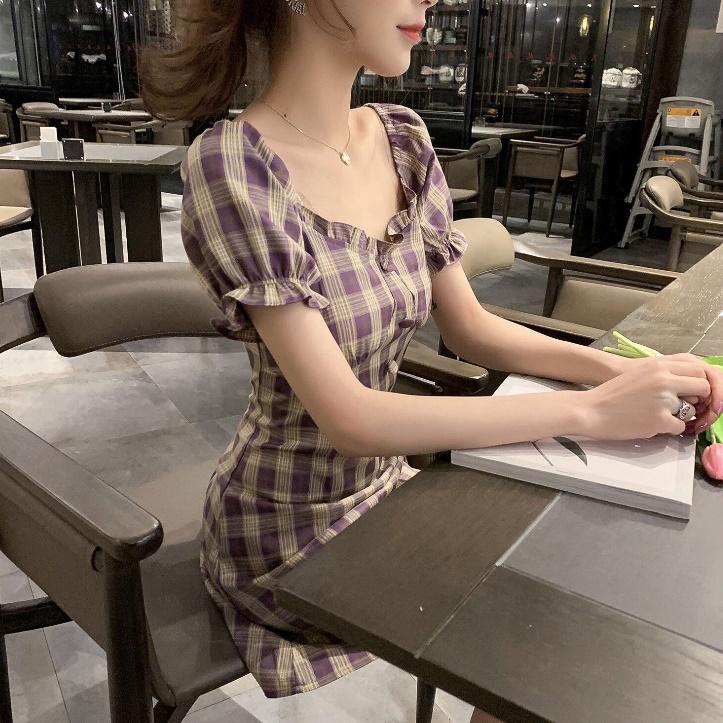 ワンピース 可愛い チェック柄 パープル 紫 水色 韓国 レディース 春 夏 韓国 アイドル 衣装 ネコポス可能 返品交換不可 エンジェルローブヴィセ ヴィセ Visee In001 天使のドレス屋さんヤフー店 通販 Yahoo ショッピング