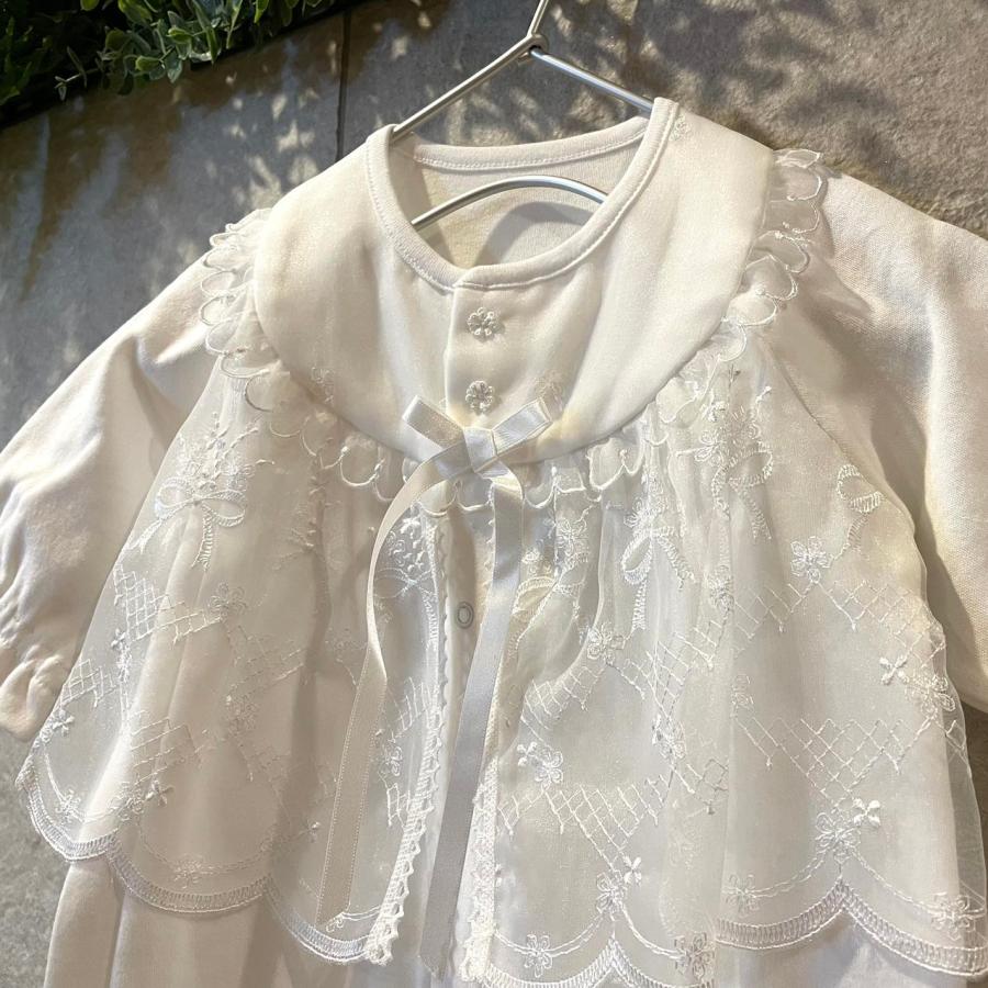 追加❁アンティークベビードレス 初宮詣 ピケドプロヴァンス パール釦ガロンレース アンティークベビードレス センレイ ハツミヤマイ ピケド