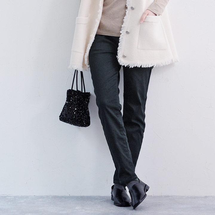 あったか スリム パンツ レディース 裏パウダー起毛 ストレッチ 裏起毛