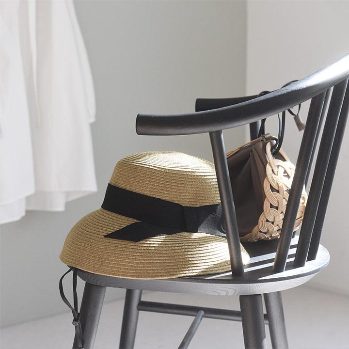 bon moment（ボンモマン） 帽子 レディース 夏 洗える 折り畳み リボン