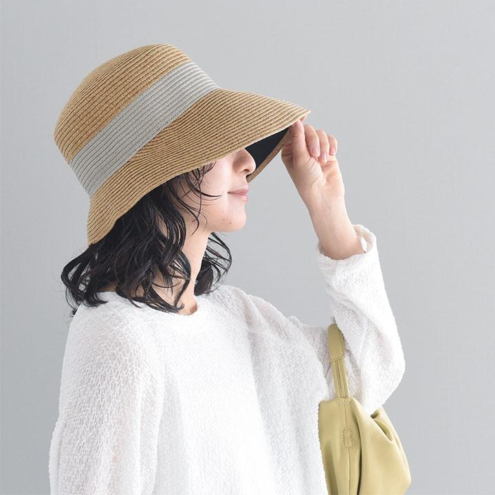 帽子 レディース 夏 洗える 折り畳み 遮光 リボンブレードハット yrh bon moment【送料無料】 | bon moment | 02