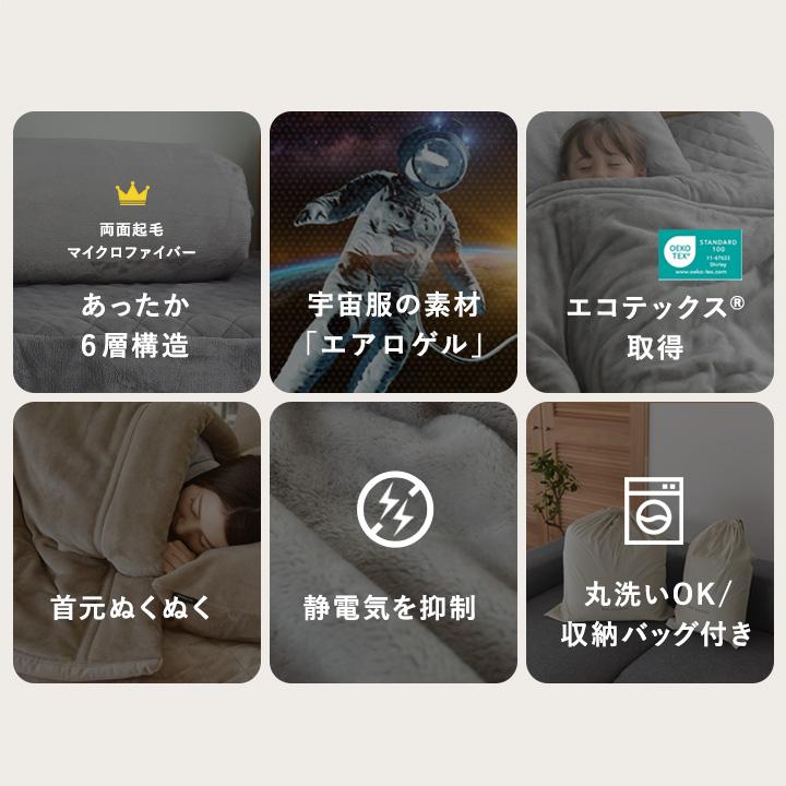 毛布 セミダブル 暖かい 厚手 6層毛布 NASA宇宙服に使用素材 エアロゲル入り 伝説の毛布 yrh bon moment ボンモマン【送料無料】 | bon moment | 05