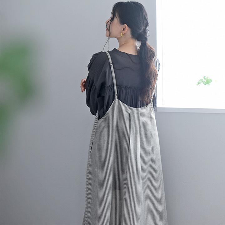 bon moment ワンピみたいな キャミソールエプロン コットン 軽量