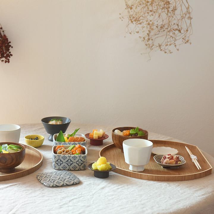 お盆 36cm 半月膳 半月盆 天然木 カフェ トレー おしゃれ 和風 洋風