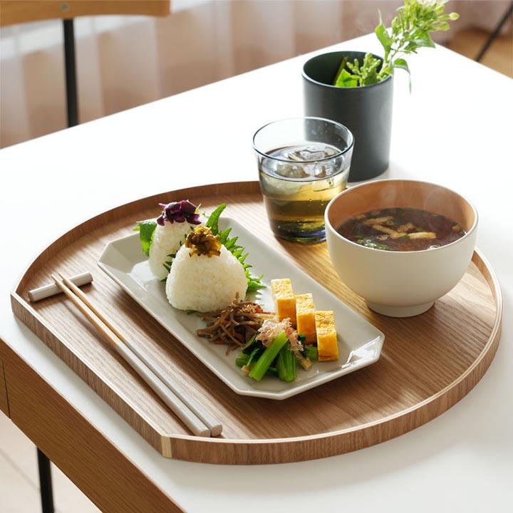 お盆 36cm 半月膳 半月盆 天然木 カフェ トレー おしゃれ 和風