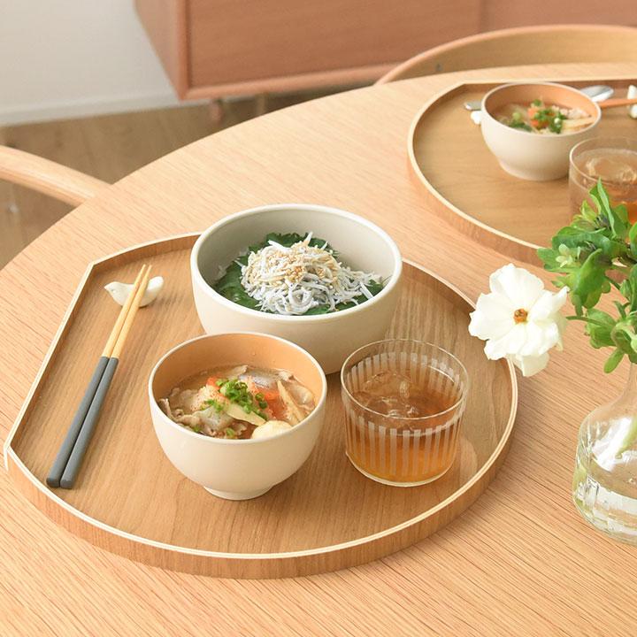 お盆 36cm 半月膳 半月盆 天然木 カフェ トレー おしゃれ 和風 洋風