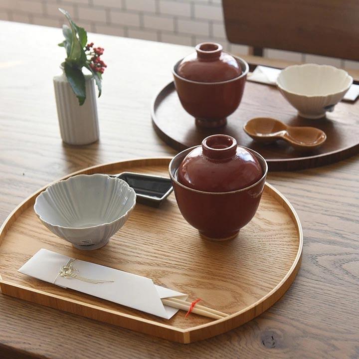 お盆 36cm 半月膳 半月盆 天然木 カフェ トレー おしゃれ 和風