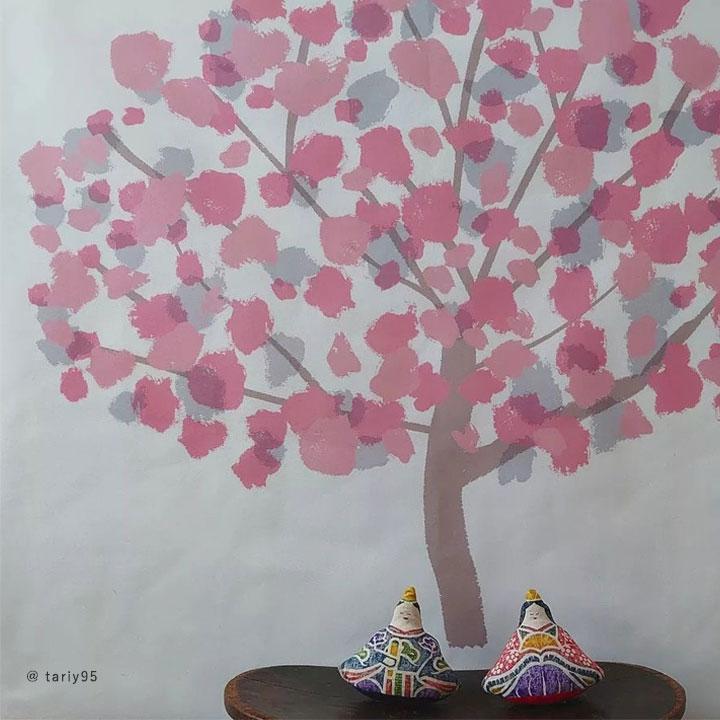 kukka ja puu（クッカヤプー） 春 タペストリー 壁掛け 70×70cm
