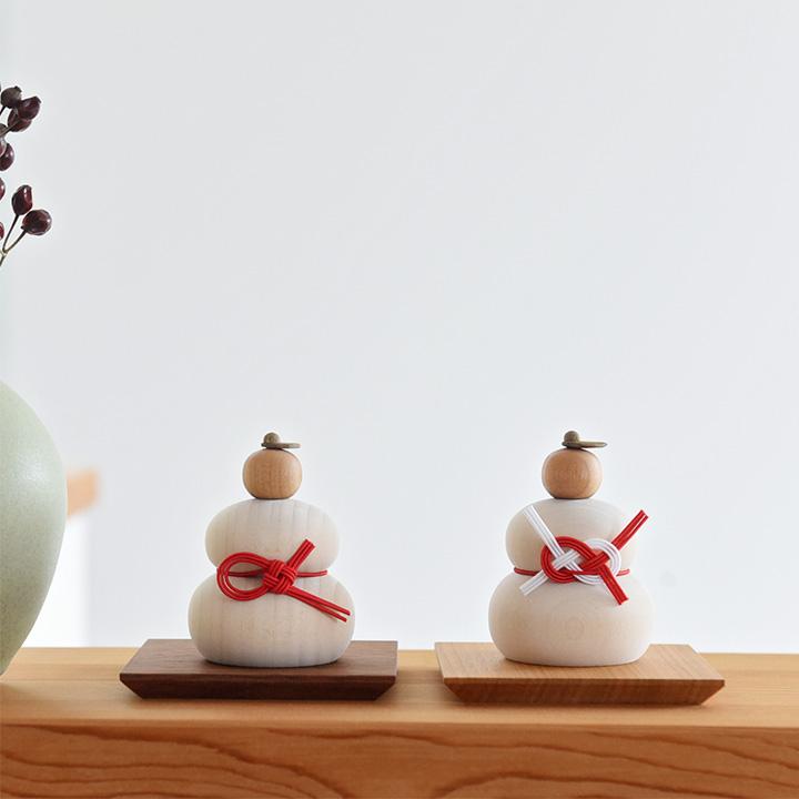 アンジェ別注】 hare 水引で結ぶ 小さな木の鏡餅 お正月【25N