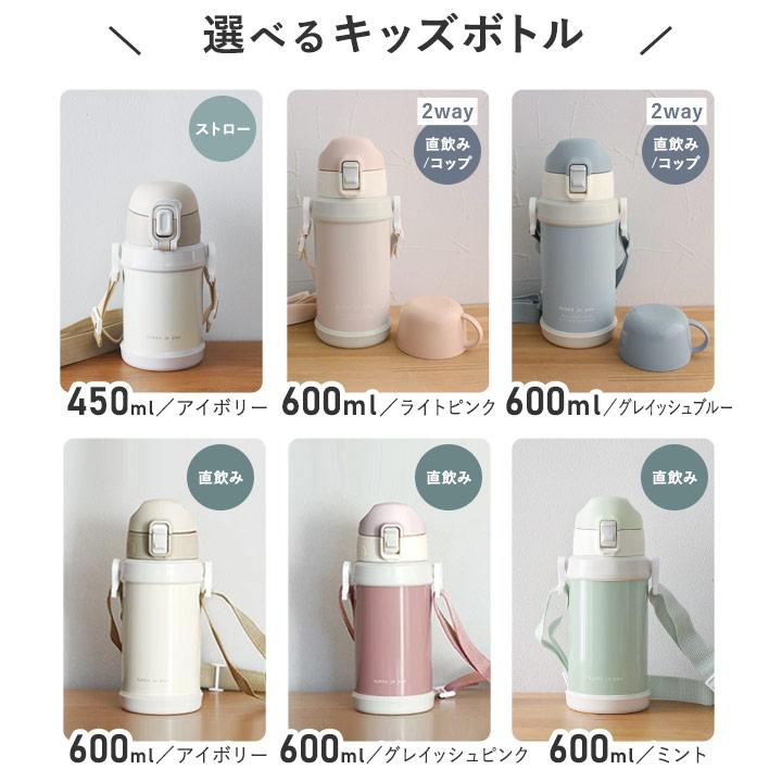 kukka ja puu（クッカヤプー） 水筒 子供 ステンレス 直飲み 600ml