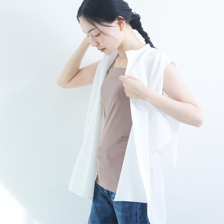 さらさらナイロン チラ見え予防 タンクトップ レディース 綿 冷感 ブラ紐を隠せるインナー 重ね着 yrh kauliinaカウリーナ |  | 17