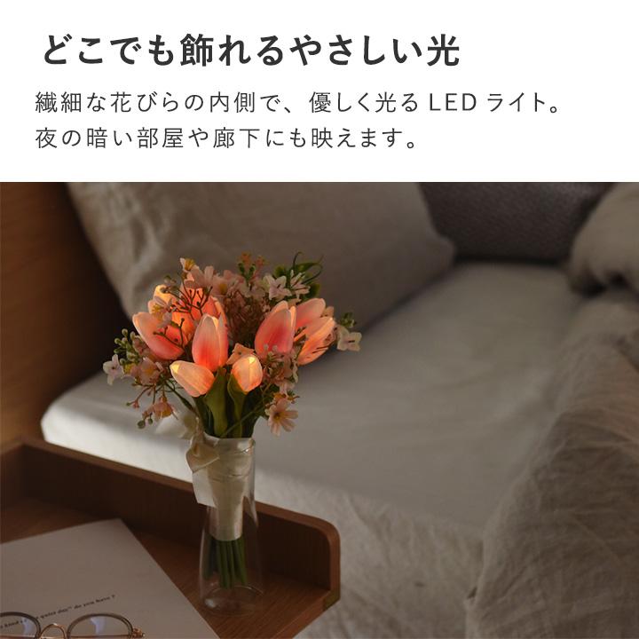 VIA - ロマンティックカラーブーケLED/ホワイト 3セット お得！【新品】本物のお花のようなLEDライト　ロマンティックブーケ　 K JAPAN（日本 STUDIO ブーケ・ブートニア
