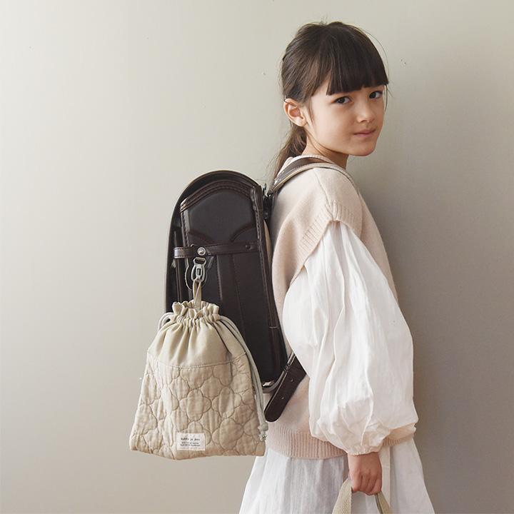 kukka ja puu（クッカヤプー） イブル生地 ヌビ 巾着袋 小 コップ入れ