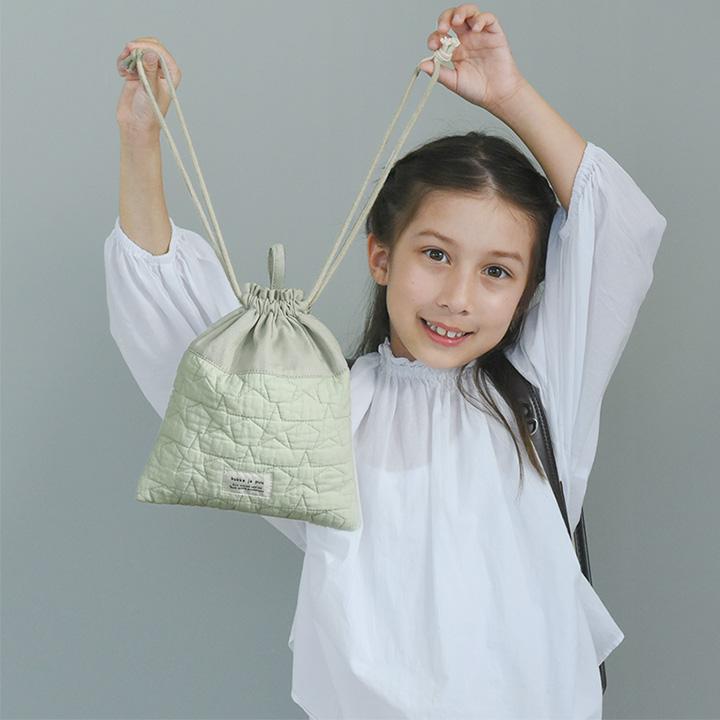 kukka ja puu（クッカヤプー） イブル生地 ヌビ 巾着袋 小 コップ入れ