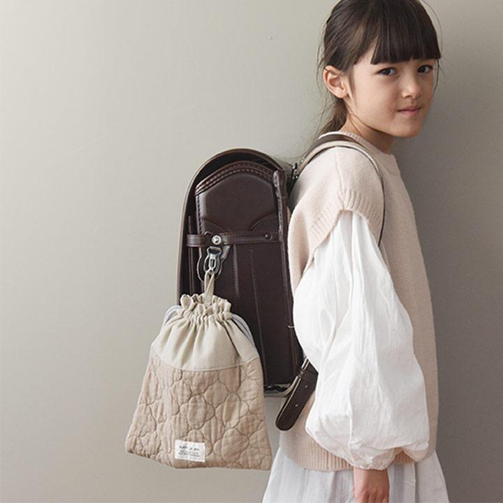 kukka ja puu（クッカヤプー） イブル生地 ヌビ 巾着袋 小 コップ入れ