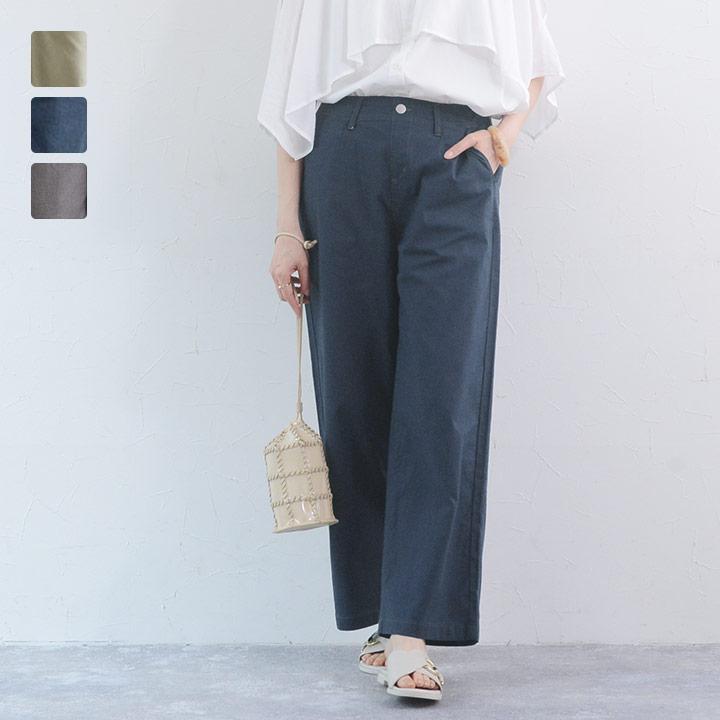パンツレディース ワイド ワイドパンツ リネンタッチ 夏 軽い穿き心地のワイドパンツ ウエストゴム パンツ らくちん パンツ レディース | 