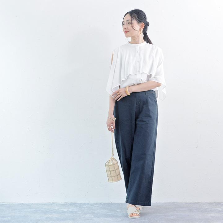 パンツレディース ワイド ワイドパンツ リネンタッチ 夏 軽い穿き心地のワイドパンツ ウエストゴム パンツ らくちん パンツ レディース |  | 10