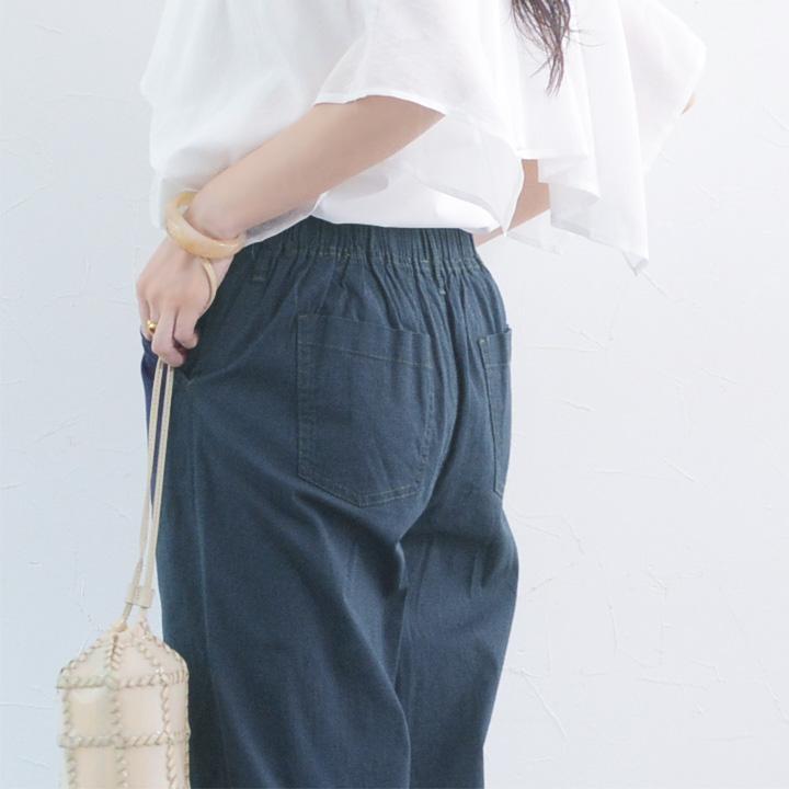 パンツレディース ワイド ワイドパンツ リネンタッチ 夏 軽い穿き心地のワイドパンツ ウエストゴム パンツ らくちん パンツ レディース |  | 12