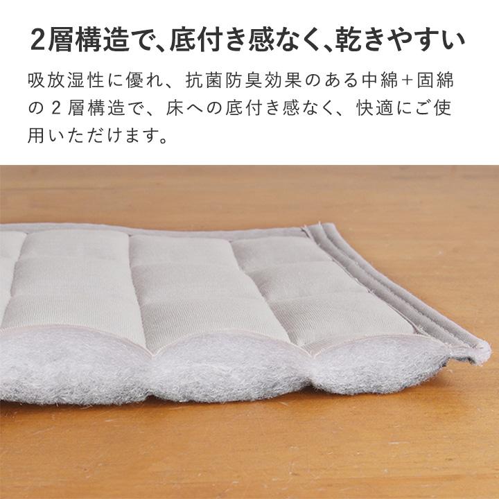 ひんやりドライコットン ラグ マット 洗える 夏 綿 冷感 200×200 bon