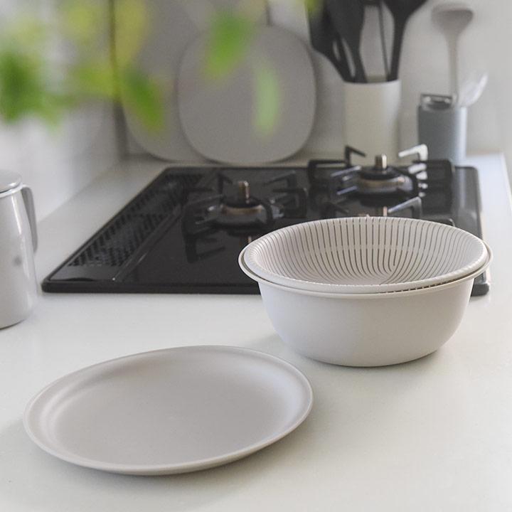 マーナ marna ザルボウル 21cm きほんのキッチンツール トレー付き