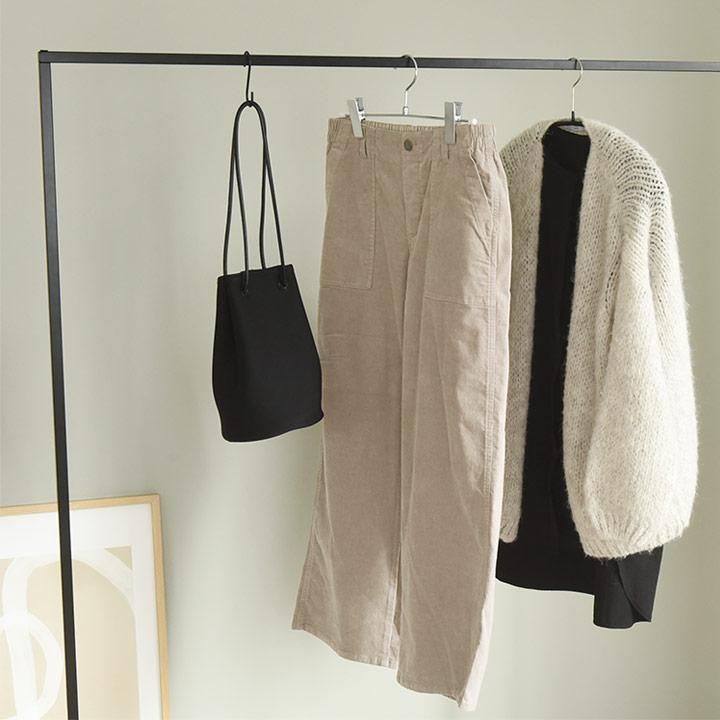 コーデュロイ パンツ レディース ストレッチ 細畝コーデュロイで上品に 