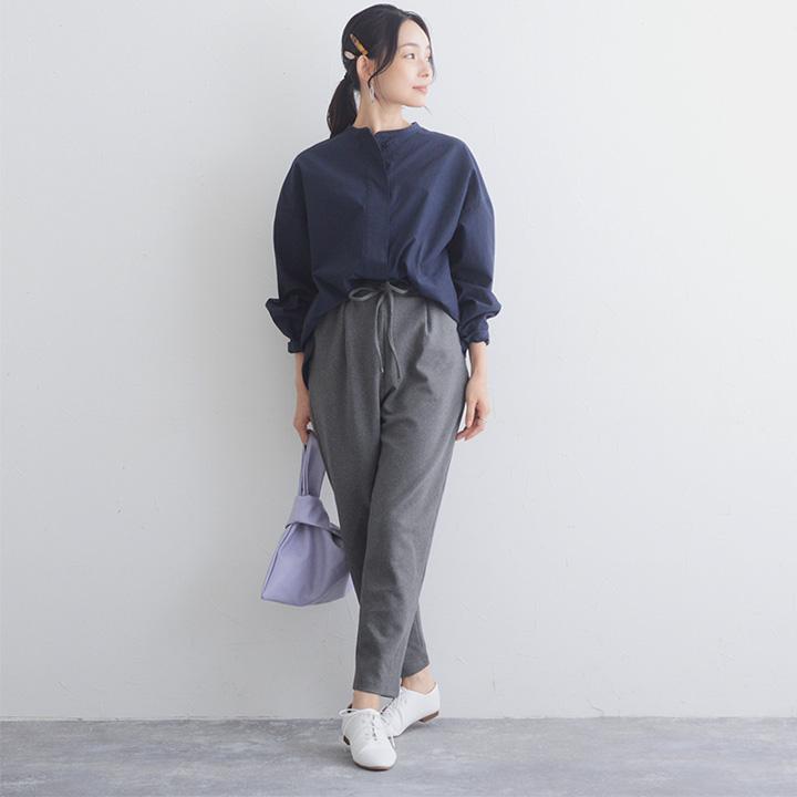 ストレッチパンツ レディース ドロスト テーパードパンツ ウエストゴム