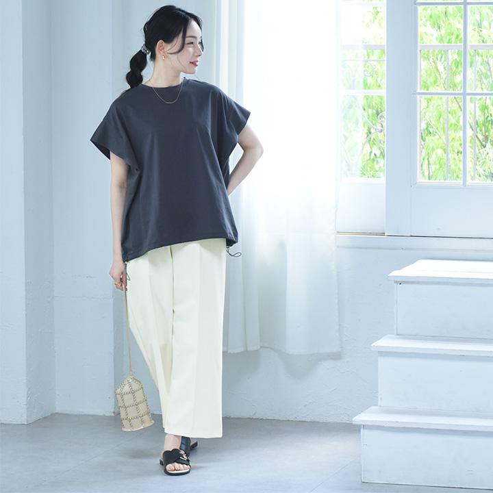 ワイドパンツ レディース きれいめ アンクル丈 ワイドストレッチパンツ 楽々キチンと見え 日本製／Agreable アグレアーブル【2／19F追加】 | Agreable | 16