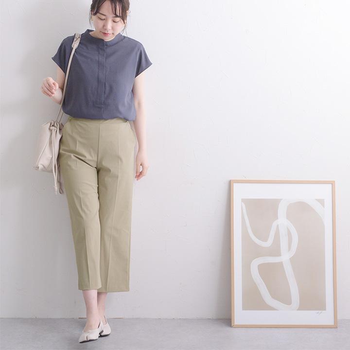 ワイドパンツ レディース きれいめ アンクル丈 ワイドストレッチパンツ 楽々キチンと見え 日本製／Agreable アグレアーブル【2／19F追加】 | Agreable | 18