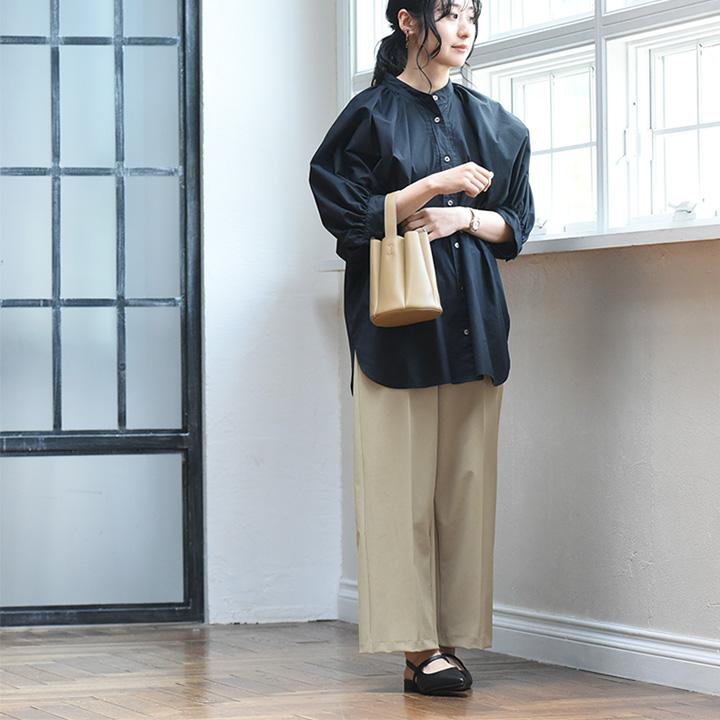 ワイドパンツ レディース きれいめ アンクル丈 ワイドストレッチパンツ 楽々キチンと見え 日本製／Agreable アグレアーブル【2／19F追加】 | Agreable | 01