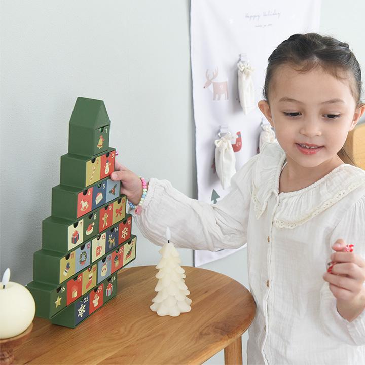 クリスマスツリー 卓上 北欧 アドベント おかし クリスマス ペーパーボックスカレンダー |  | 10