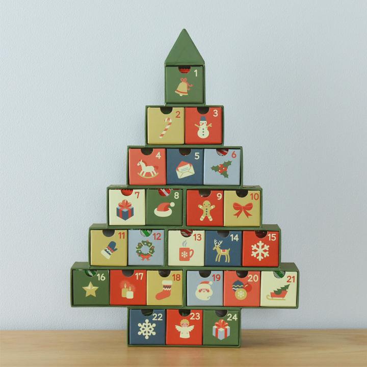 クリスマスツリー 卓上 北欧 アドベント おかし クリスマス ペーパーボックスカレンダー |  | 01