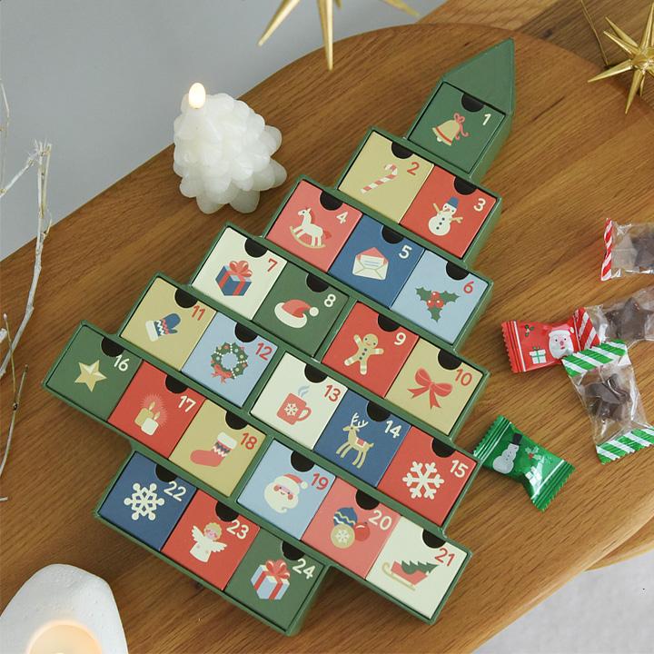 クリスマスツリー 卓上 北欧 アドベント おかし クリスマス ペーパーボックスカレンダー |  | 06