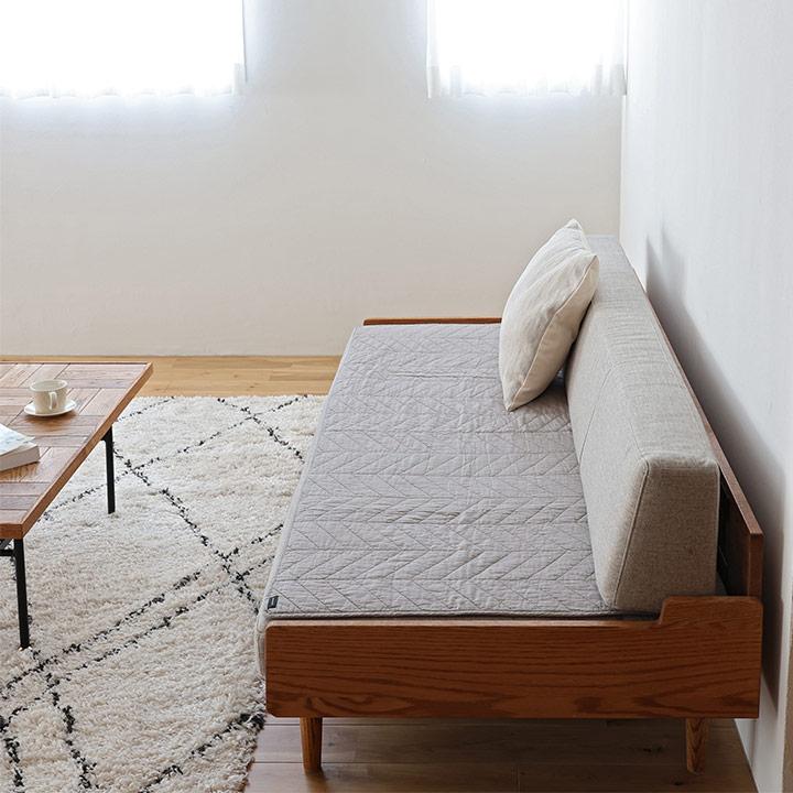 イブル ソファパッド 滑り止め付き 65×170cm イブル風 キルティング