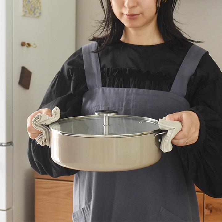 鍋 両手鍋26cm 卓上鍋 おしゃれ IH ガス火対応 4人用 5人用 yrh FLACCO