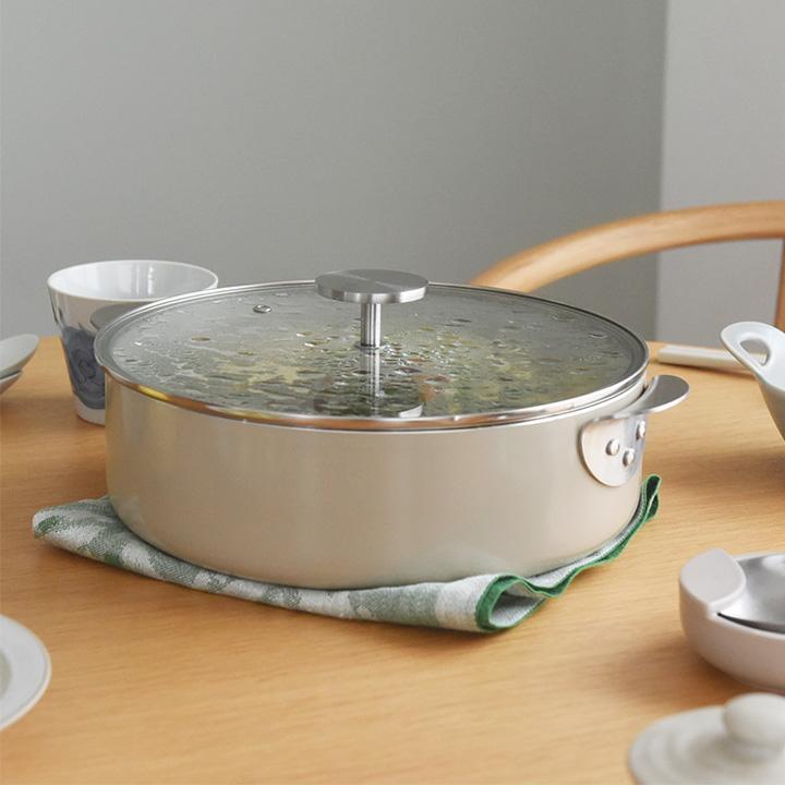 鍋 両手鍋26cm 卓上鍋 おしゃれ IH ガス火対応 4人用 5人用 yrh FLACCO