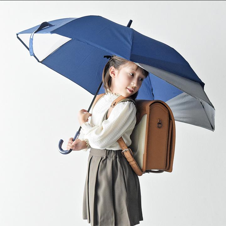 傘 子供 55cm 無地 ランドセルが濡れない 後ろが伸びる トランスフォーム傘 小学生 kukka ja puu クッカヤプー【雨の日】 | kukka ja puu | 01