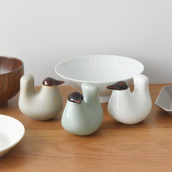 アンジェ別注カラーも 醤油差し 陶器 おしゃれ 鳥 日本製 北欧