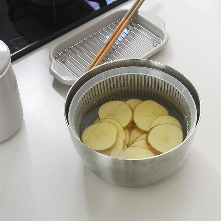 サラダスピナー ステンレス 日本製 水切り ボウル 便利グッズ キッチン