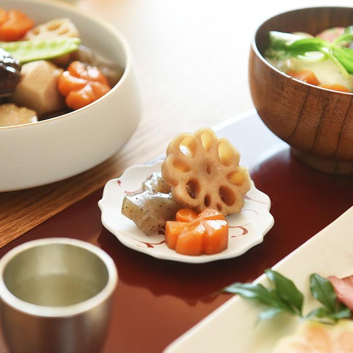 絵付け小皿 桔梗プレート 豆皿 美濃焼 日本製 お正月【2/19追加